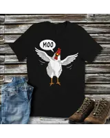 Chicken saying moo Funny Cow Chicken Moo Funny Chicken T-Shirt Unisex Standard T-Shirt black s
