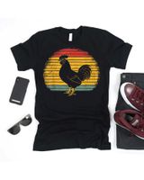 Chicken Vintage Farm Animals Lover Chicken Lover Farmer T-Shirt Unisex Standard T-Shirt black s