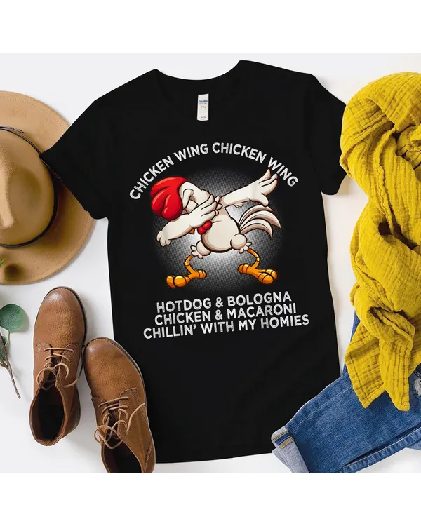 Dabbing Chicken Chicken Wing Chicken Wing Shirt Song Lyric T-Shirt