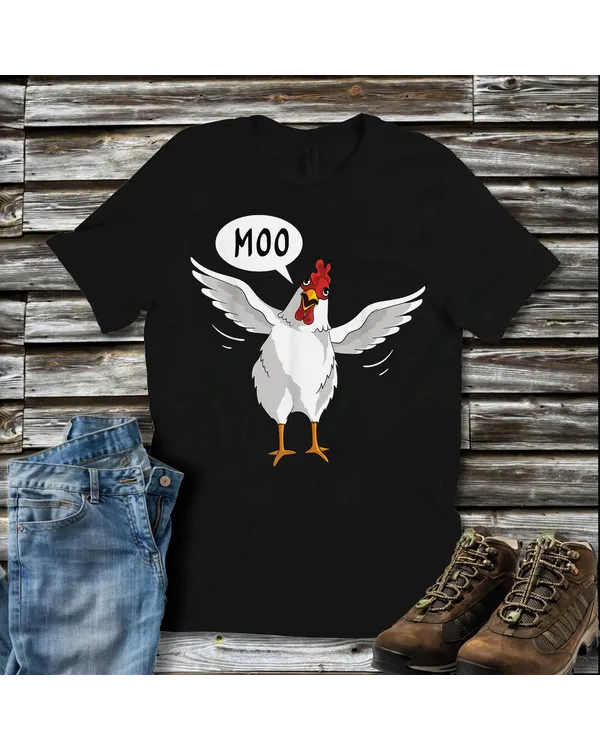 Chicken saying moo Funny Cow Chicken Moo Funny Chicken T-Shirt